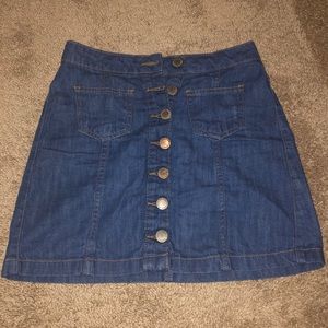 Denim button down skirt